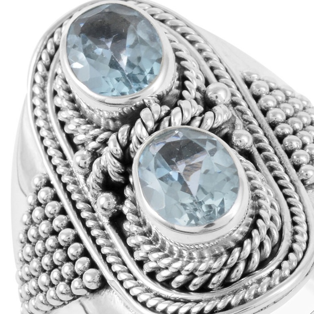Blue Topaz Sterling Silver 925 Ring NWTS - Picture 2 of 6